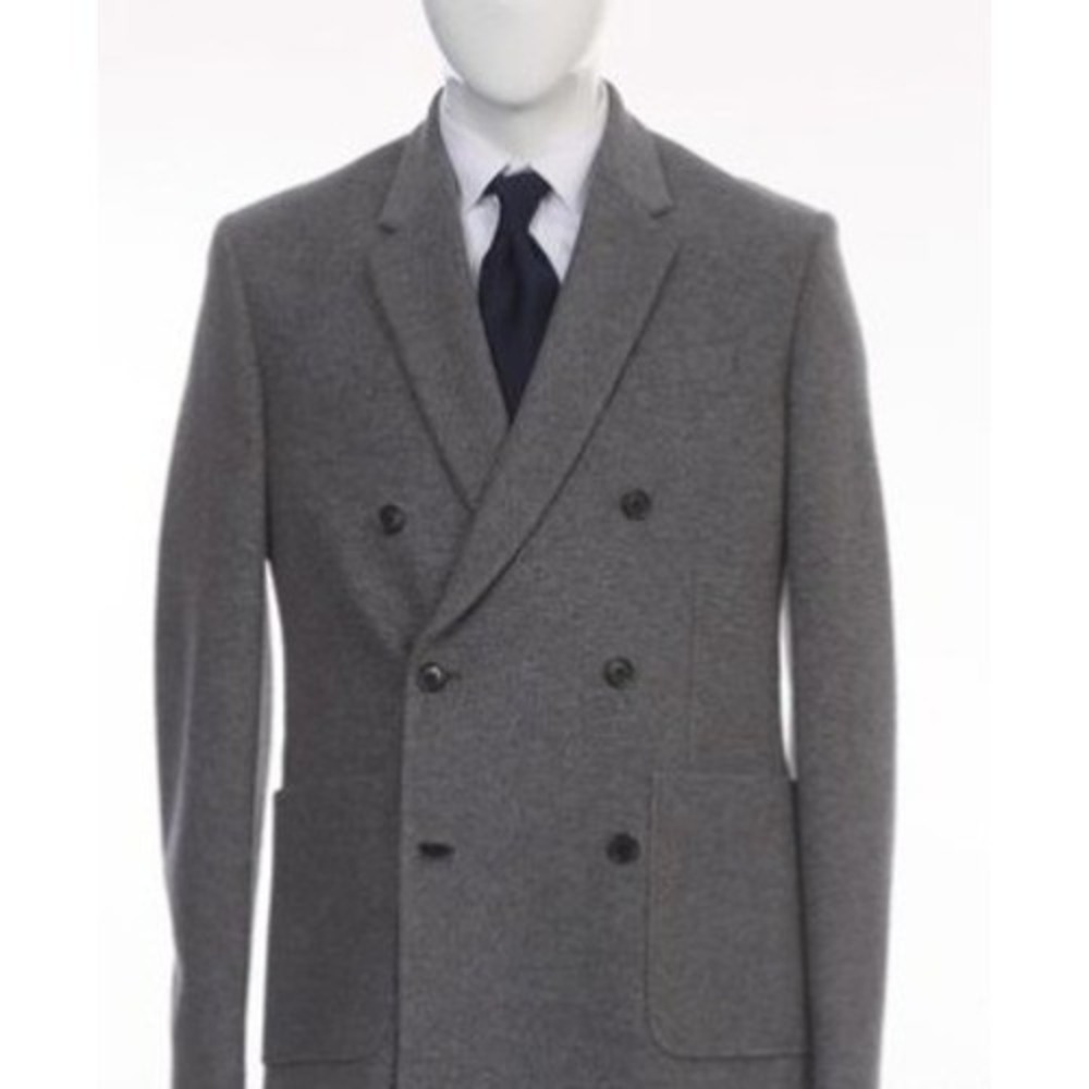 Loewe Grey Tweed Double‎ Breasted Car Coat IT 50 US 42 Large Italy